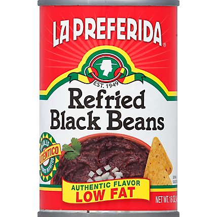 La Preferida Beans Refried Black Authentic Low Fat Can - 16 Oz - Image 2