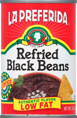 La Preferida Beans Refried Black Authentic Low Fat Can - 16 Oz - Image 2