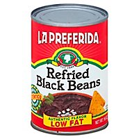 La Preferida Beans Refried Black Authentic Low Fat Can - 16 Oz - Image 1