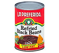 La Preferida Beans Refried Black Authentic Low Fat Can - 16 Oz