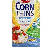 Real Foods Corn Thins Popped Corn Cakes Organic Original  - 26 Count