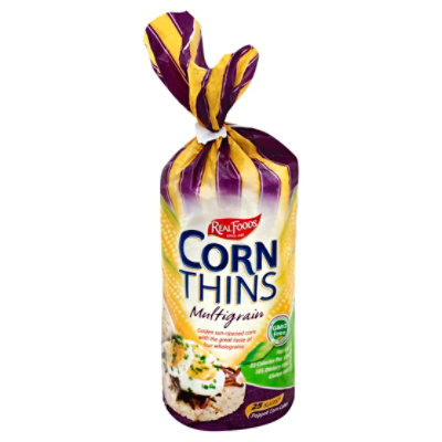 Real Foods Corn Thins Popped Corn Cakes Multigrain - 25 Count - Image 1