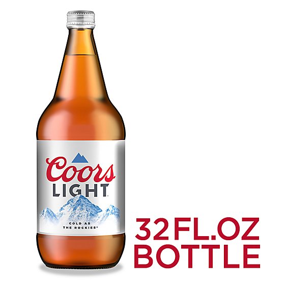 Coors Light Beer American Style Light Lager 4.2% ABV Bottle - 32 Fl. Oz.