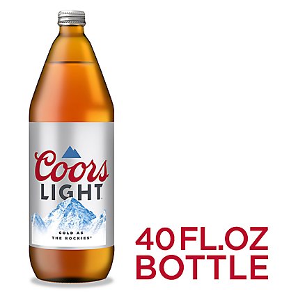 Coors Light Beer American Style Light Lager 4.2% ABV Bottle - 40 Fl. Oz. - Image 1