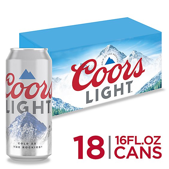 Coors Light Beer American Style Light Lager 4.2% ABV Cans - 18-16 Fl. Oz.