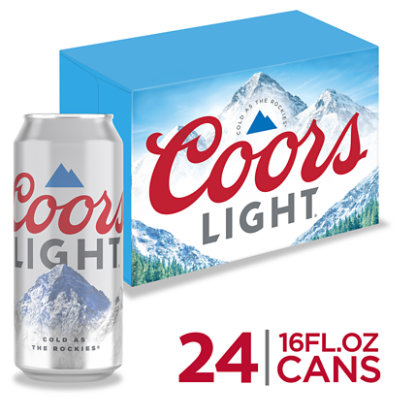 Coors Light Beer American Style Light Lager 4.2% ABV Cans - 24-16 Fl. Oz.