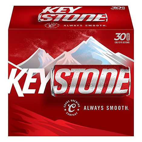 Keystone Lager Beer Cans 4.4% ABV - 30-12 Fl. Oz.