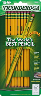 Ticonderoga Yellow 2 Pencil Pre Sharpened - 10 Count - Image 2