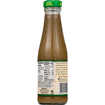 La Victoria Sauce Taco Green Mild Bottle - 8 Oz - Image 6