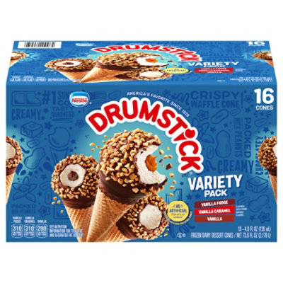 Nestle Drumstick Sundae Cones Variety Pack 16 Count - 73.6 Fl. Oz.