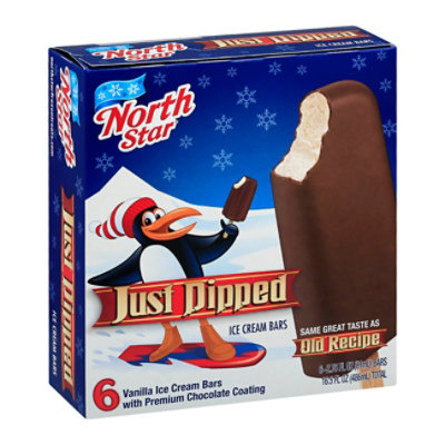 North Star Ice Cream Bars Just Dipped 6 Count - 16.5 Oz - Vons