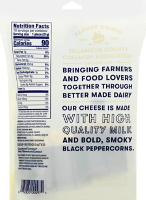 Tillamook Smoked Black Pepper Cheese Snack Portions 10 Count - 7.5 Oz - Image 8
