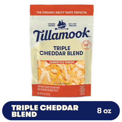 Tillamook Farmstyle Thick Cut Triple Cheddar Cheese Blend Shredded Cheese - 8 Oz - Image 1