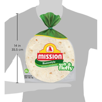 Mission Soft & Fluffy Homestyle Flour Tortillas Soft Taco Size - 22 Count - Image 5