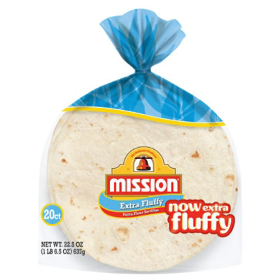 Mission Extra Fluffy Flour Tortillas - Fajita Size - 20 Count - Image 1