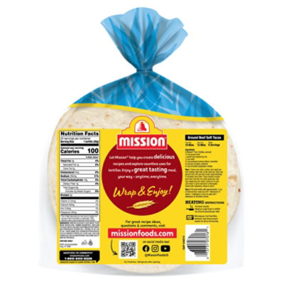 Mission Tortillas Flour Fajita Extra Fluffy Bag 20 Count - 22.5 Oz - Image 2