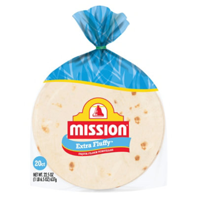 Mission Extra Fluffy Flour Tortillas - Fajita Size - 20 Count - Image 1