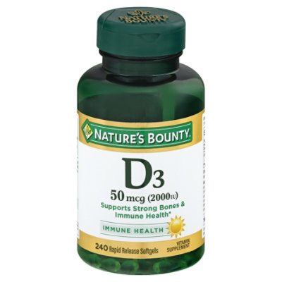 Ntrs Bnty D 2000 Iu Softgels 200 Ct - 200 Count