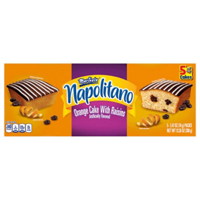 Marinela Napolitano Orange Snack Cakes with Raisins and Chocolate Frosting 5-Pack - 12.34 Oz