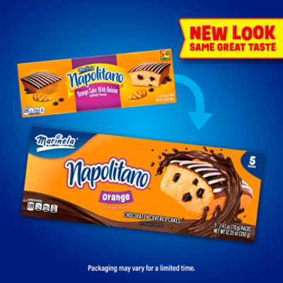 Marinela Napolitano Orange Snack Cakes with Raisins and Chocolate Frosting 5-Pack - 12.34 Oz - Image 4