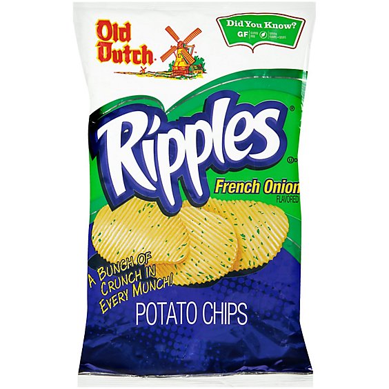 Old Dutch Potato Chips Ripple French Onion - 8 Oz
