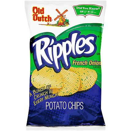 Old Dutch Potato Chips Ripple French Onion - 8 Oz - Image 1