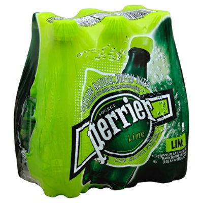 Perrier Carbonated Mineral Water Lime Flavor - 6-16.9 Fl. Oz. - Vons