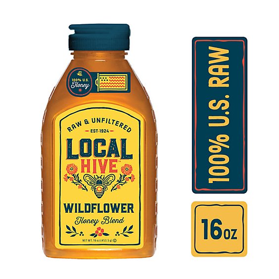 Local Hive Honey Raw & Unfiltered Authentic Wildflower - 16 Oz