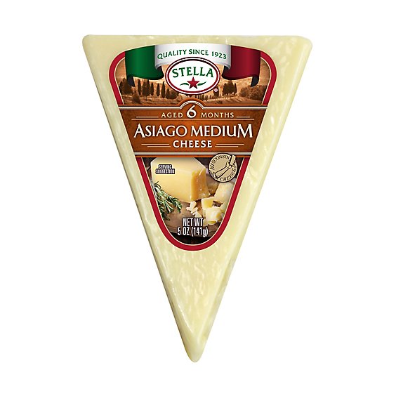 Stella Asiago Cheese Wedge Medium - 5 Oz