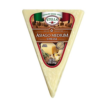 Stella Asiago Cheese Wedge Medium - 5 Oz - Image 1