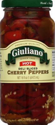 Giuliano Peppers Cherry Deli Sliced Hot - 16 Fl. Oz. - Image 2