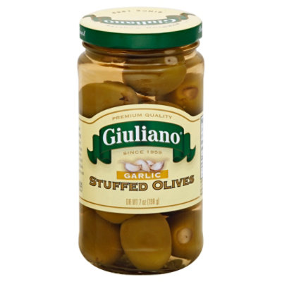 Giuliano Olives Stuffed Garlic - 7 Oz - Image 1