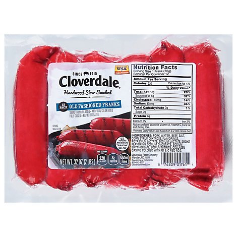 Cloverdal Red Meat Franks - 2 Lb