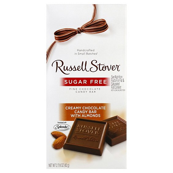 Russell Stover Milk Chocolate WithAlmonds Bar Sugar Free - 2.875 Oz