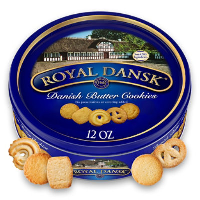 Royal Dansk Danish Butter Cookie Selection Perfect for Gifting Tin - 12 Oz - Image 1