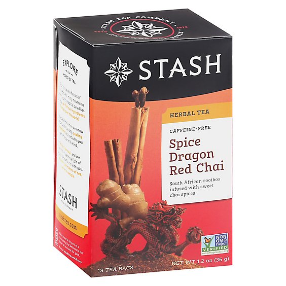 Stash Herbal Tea Caffeine Free Spice Dragon Red Chai - 18 Count