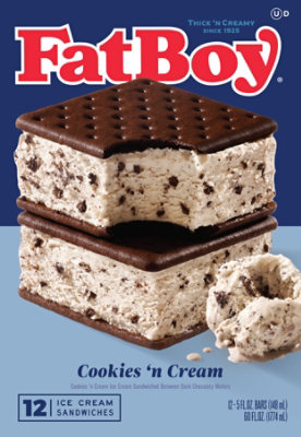 FatBoy Cookies And Cream Ice Cream Sandwich - 12-5 Oz - Image 6