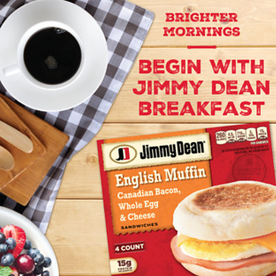 Jimmy Dean Canadian Bacon Whole Cracked Egg & Cheese English Muffin Sandwiches 4 Count - Image 3