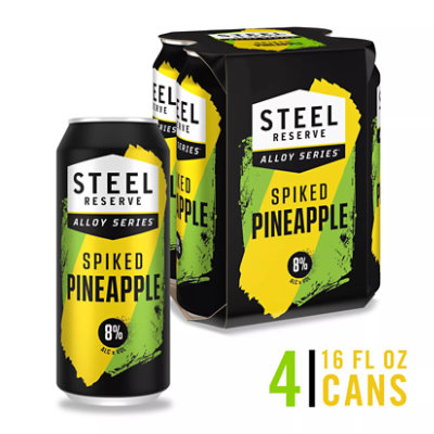 Steel Reserve Spiked Pineapple Flavored Malt Beverage Beer 8% ABV Can - 24 Fl. Oz. - Image 1