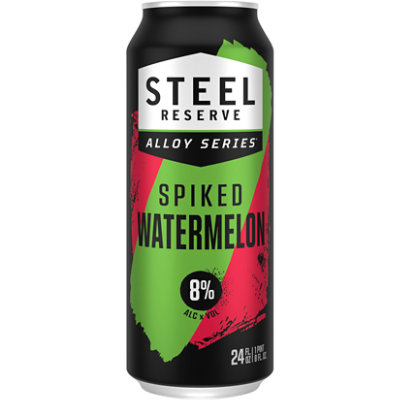 Steel Reserve Spiked Watermelon Flavored Malt Beverage Beer 8% ABV Can - 24 Fl. Oz. - Image 1