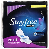 Stayfree Maxi Overnight Pads with Wings with Night Guard Zone - 28 Count - Image 3