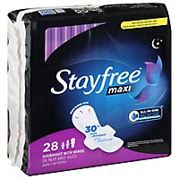 Stayfree Maxi Overnight Pads with Wings with Night Guard Zone - 28 Count - Image 2