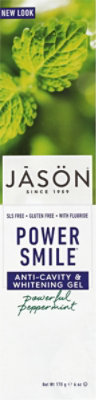 JASON Toothpaste Power Smile Anti-Cavity Whitening Powerful Peppermint - 6 Oz - Image 2