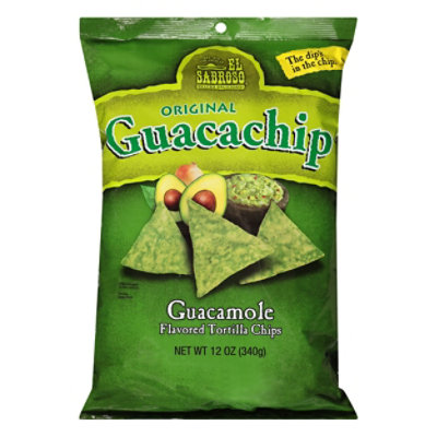 El Sabroso Tortilla Chips Guacamole Flavored with Real Avocado - 12 Oz