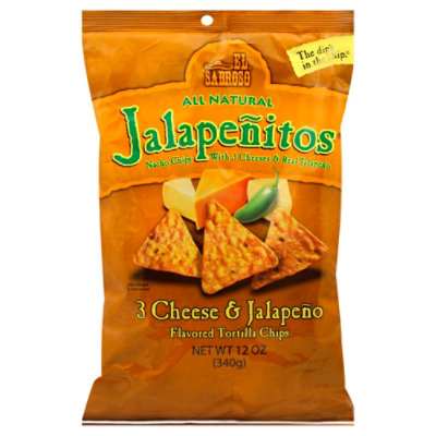 El Sabroso Tortilla Chips 3 Chips & Jalapeno Flavored - 12 Oz