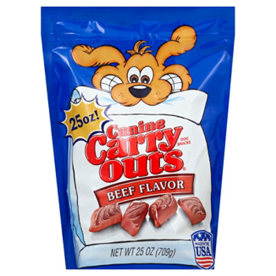 Canine Carry Outs Dog Snacks Beef Flavor Bag - 25 Oz - Image 1