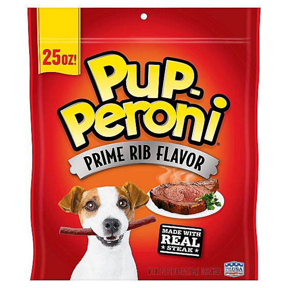 Pup-Peroni Dog Snacks Prime Rib Flavor Pouch - 25 Oz
