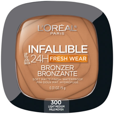 L'Oreal Paris Infallible Up to 24 Hour Fresh Wear Soft Matte Light Medium Bronzer - 0.31 Oz - Image 1