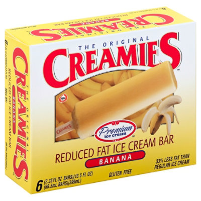 Creamies Ice Cream Bar Reduced Fat Banana - 6-2.25 Oz - Image 1