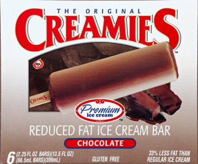 Creamies Ice Cream Bar Reduced Fat Chocolate - 6-2.25 Oz - Image 2